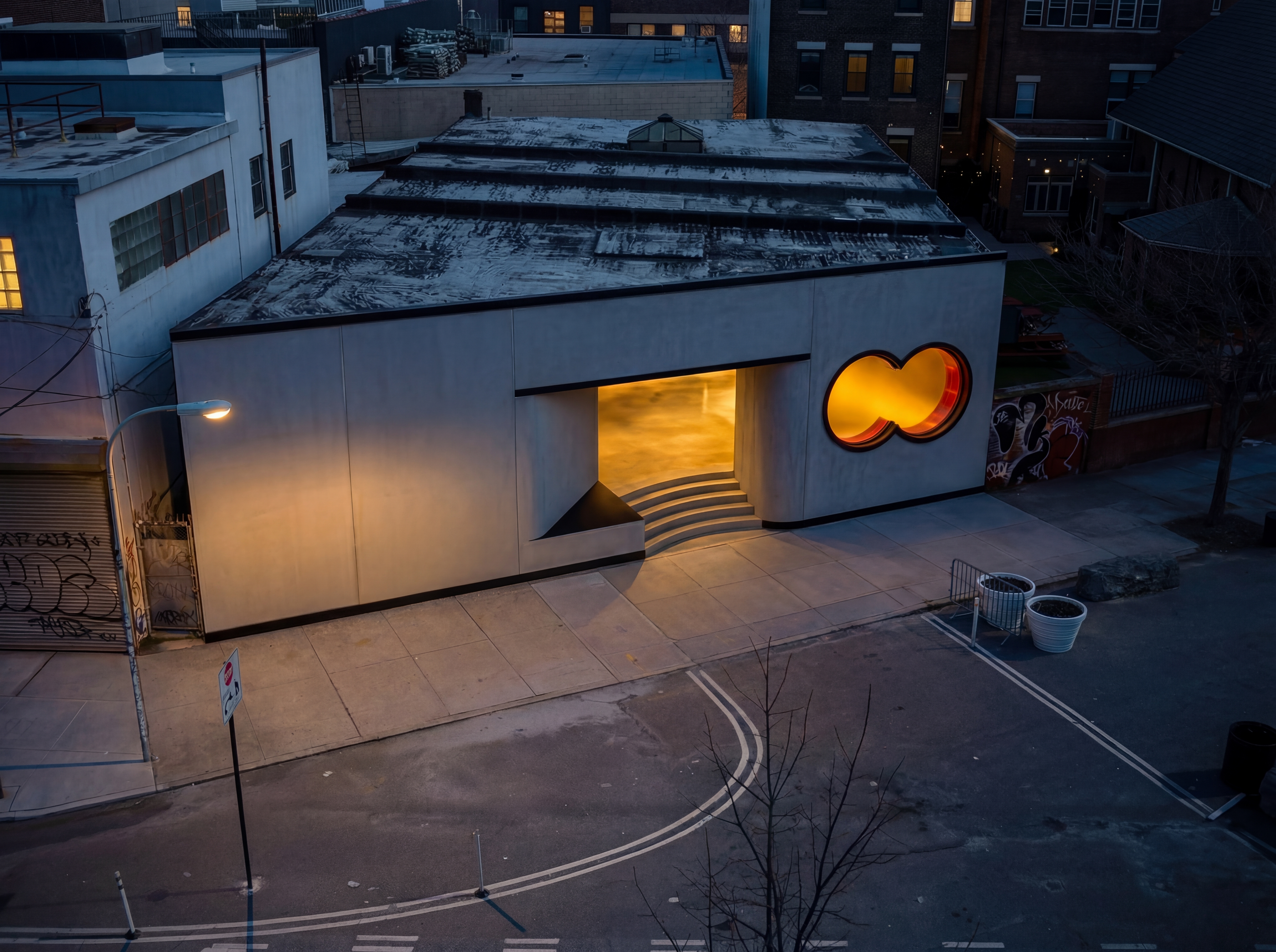 The Round music venue, aerial view